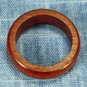 Domed Hardwood Ring Made from Briarwood - Size 8.5 (US)